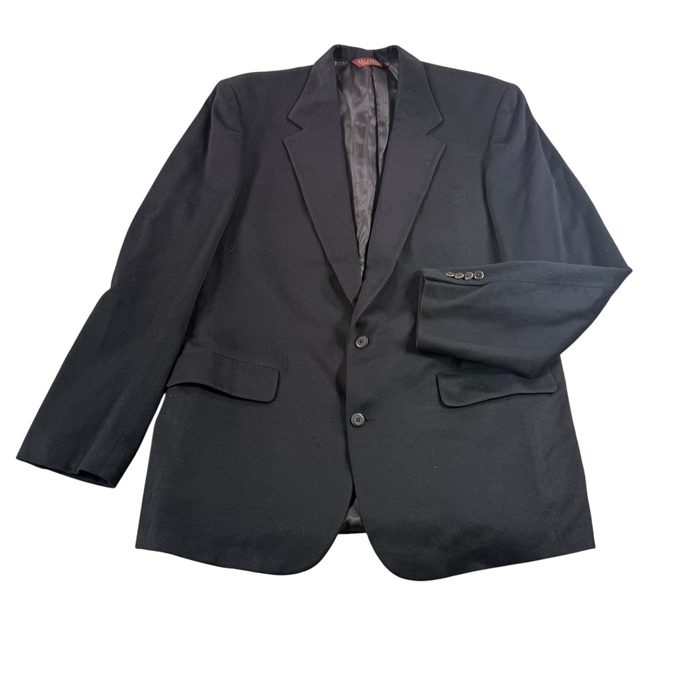 Vtg Nordstrom Classics Mens 46 XLG Black 100% Cashmere Blazer Sport Coat Travis